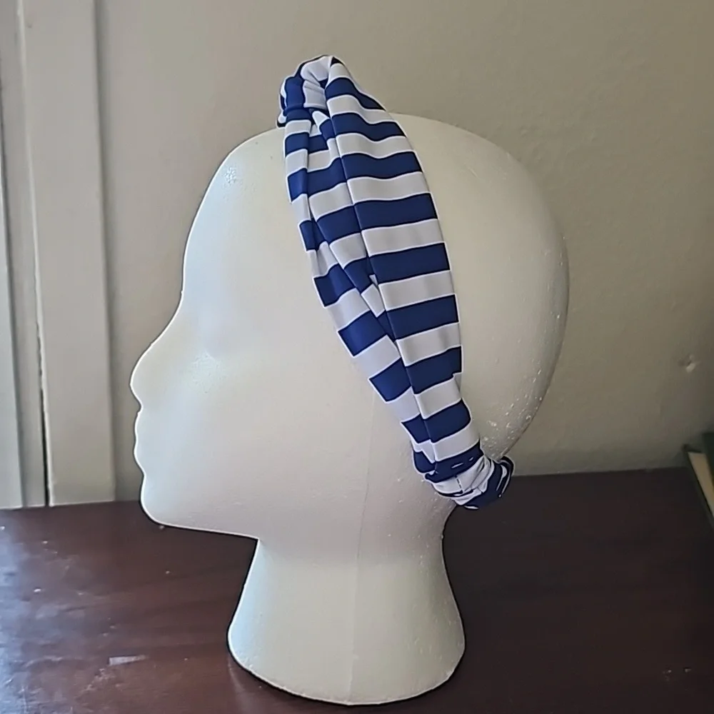 Navy Stripes Knotted Headband